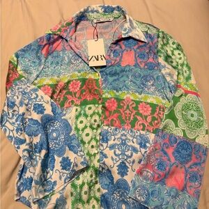 Zara Colorful Floral Shirt